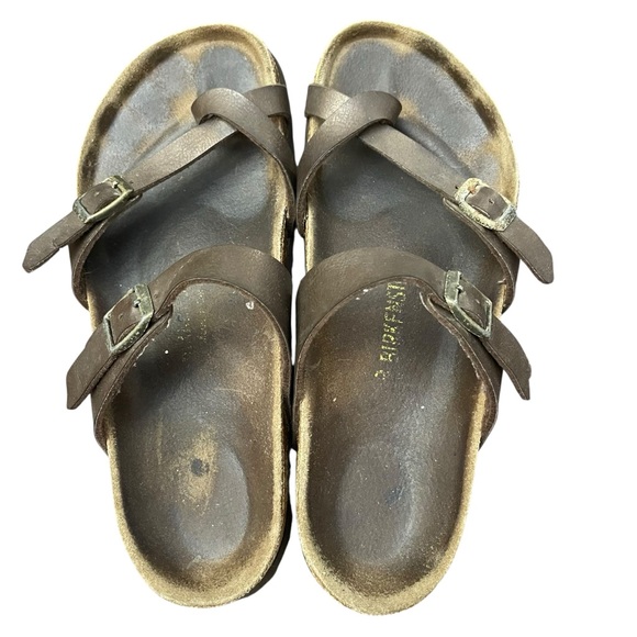 Birkenstock Brown Leather Sandals with Classic Design.  Size 9/ 40 - Picture 1 of 14